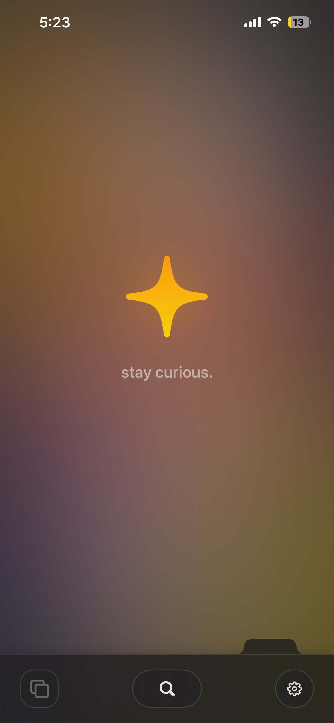 Lumen's home screen